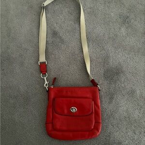 Coach red crossbody bag